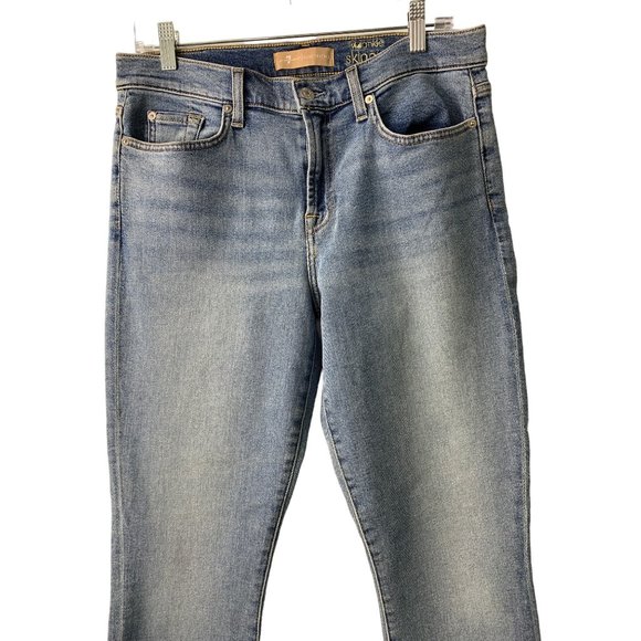 Womens 7 for all Mankind NWT Size 31 Ankle Skinny Jeans Raw Hem $199 6599 - Picture 2 of 11